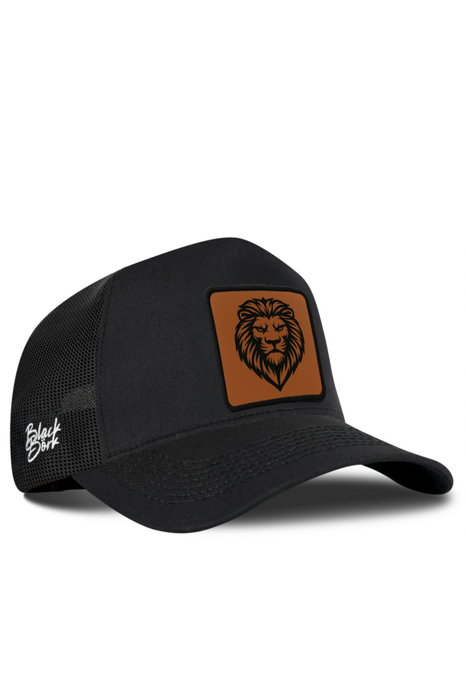 Aslan Logolu Siyah Trucker Şapka