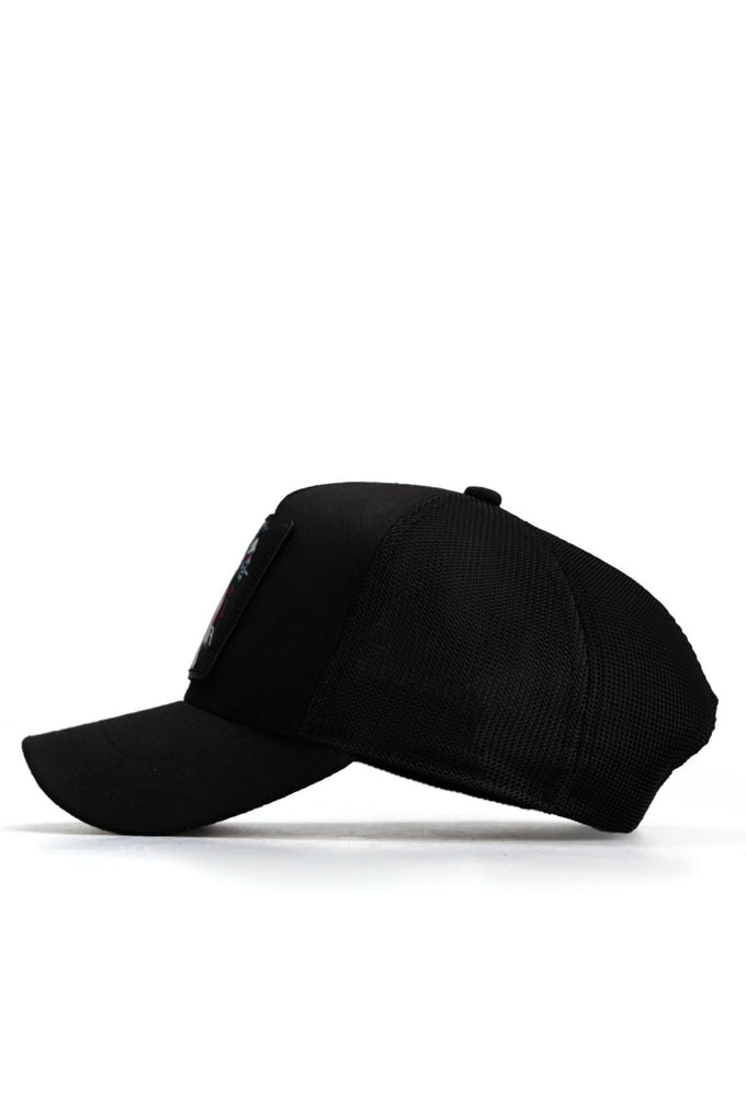 Black Trucker Cap with Lion Logo