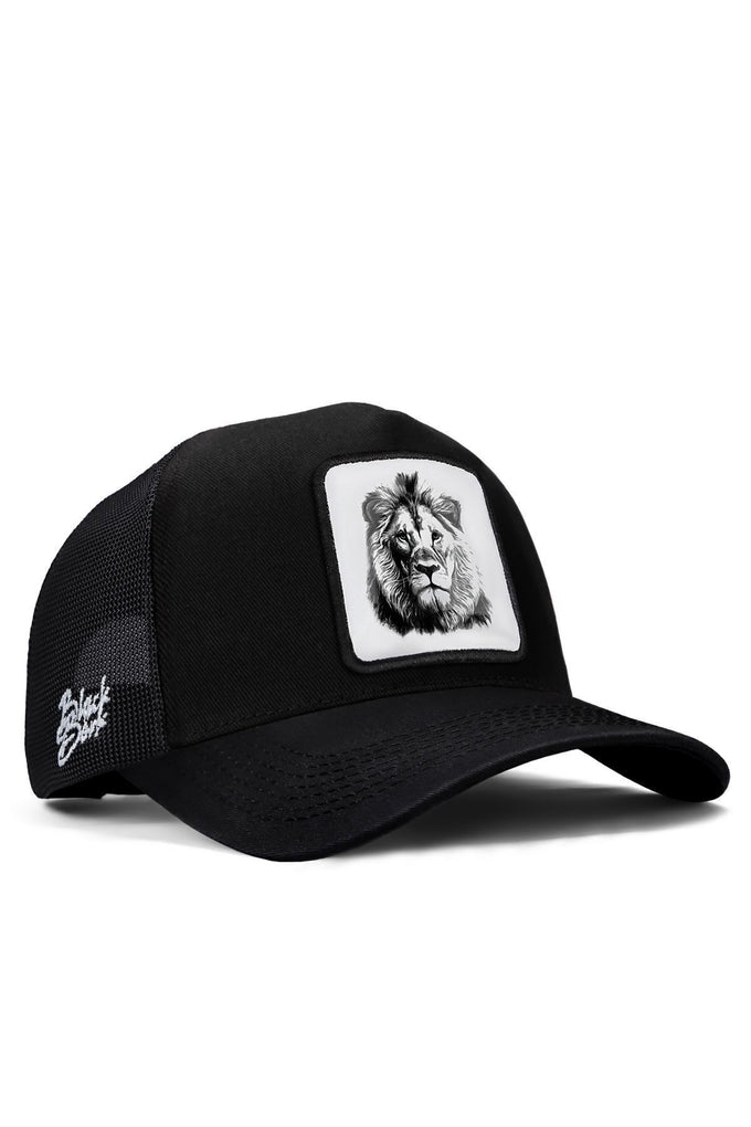aslan-logolu-siyah-trucker-sapka-3008 - BlackBörk TR