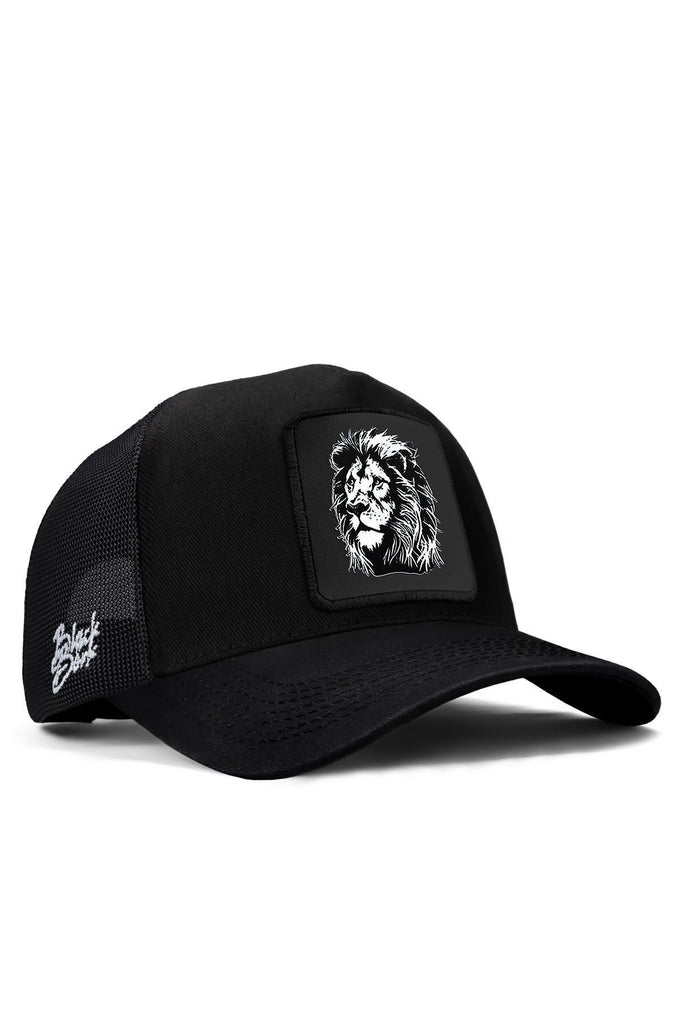 aslan-logolu-siyah-trucker-sapka-3047 - BlackBörk TR