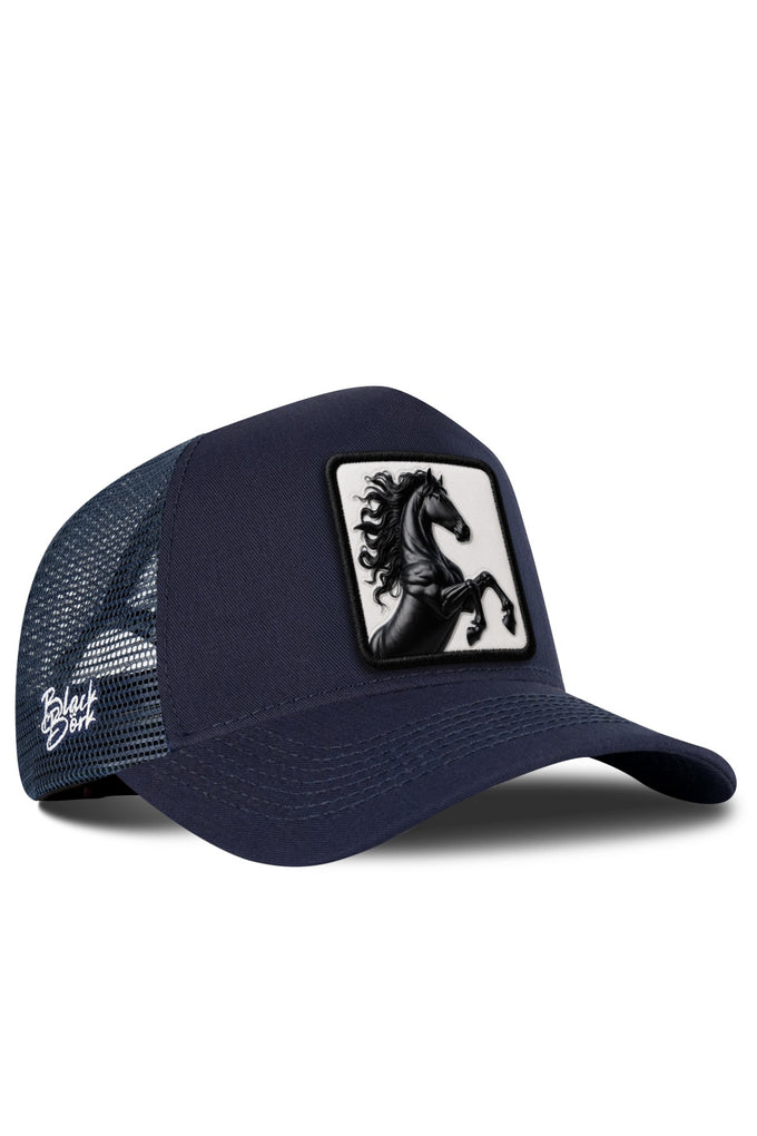 At Logolu Lacivert Trucker Şapka