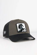 Black-Khaki Trucker Hat with Horse Logo
