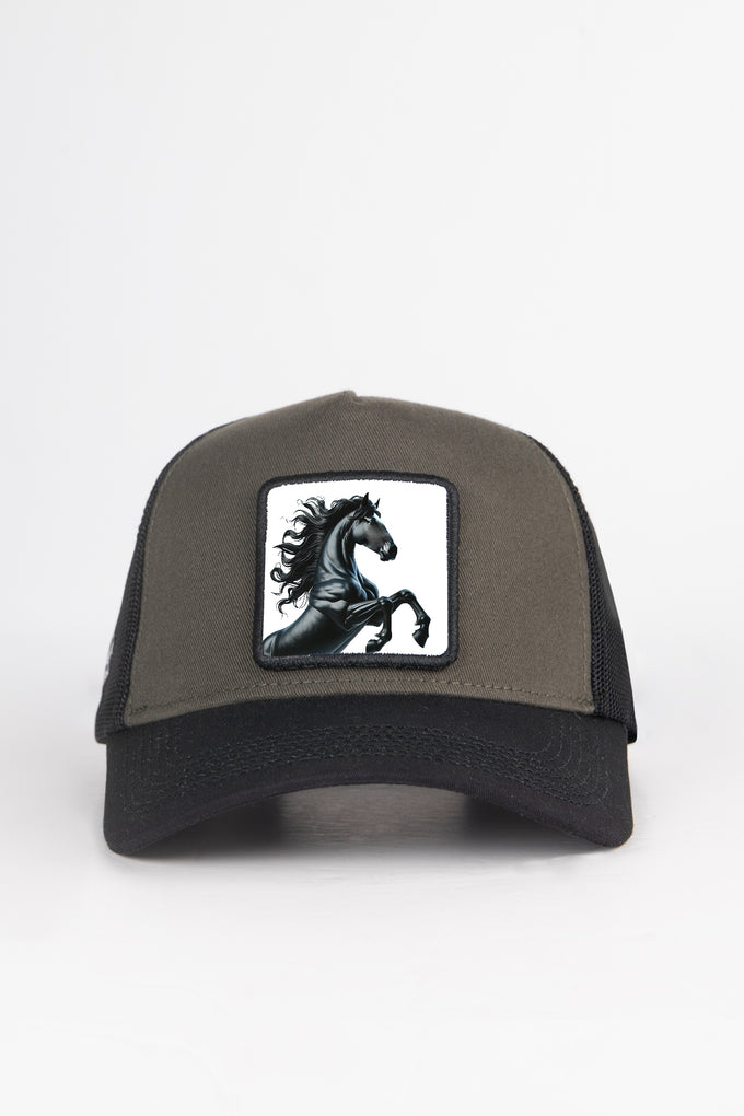 at-logolu-siyah-haki-trucker-sapka-3837 - BlackBörk TR