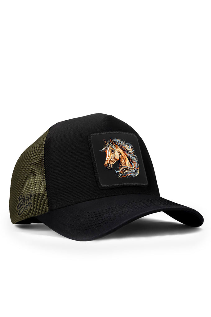 at-logolu-siyah-haki-trucker-sapka-5623 - BlackBörk TR