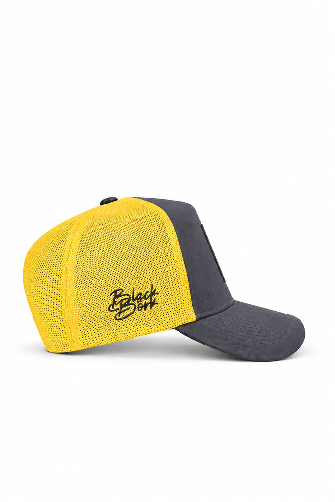 Anthracite-Yellow Trucker Cap with Bear Logo