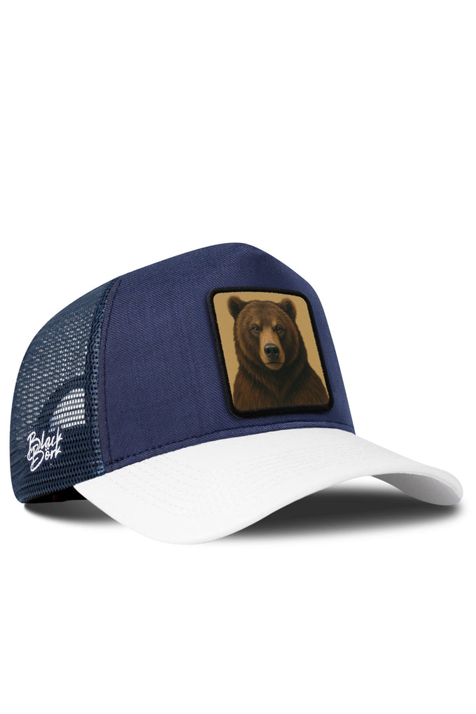 Ayı Logolu Cordura Beyaz-Lacivert Trucker Şapka