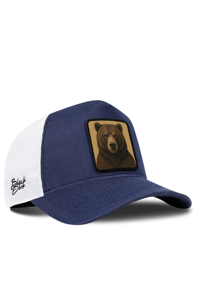 Ayı Logolu Cordura Lacivert-Beyaz Trucker Şapka
