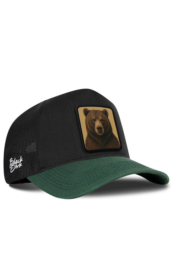 Ayı Logolu Cordura Petrol Yeşili-Siyah Trucker Şapka