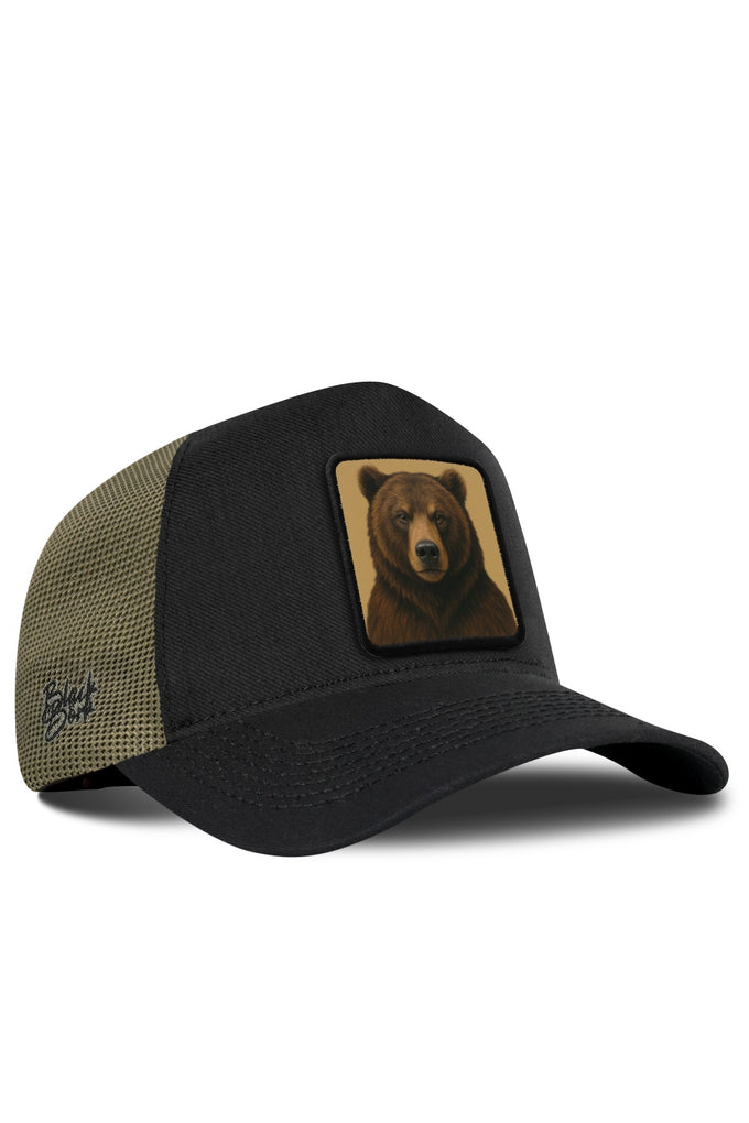 Ayı Logolu Cordura Siyah-Haki Trucker Şapka
