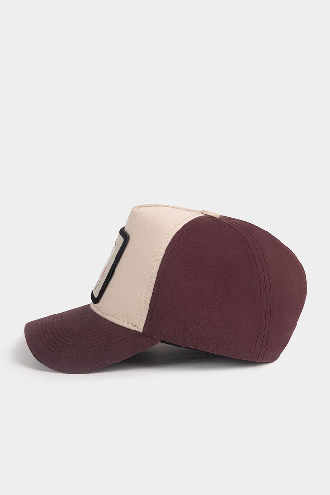 Brown-Beige Baseball Cap with Bear Logo