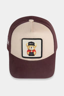 Brown-Beige Baseball Cap with Bear Logo