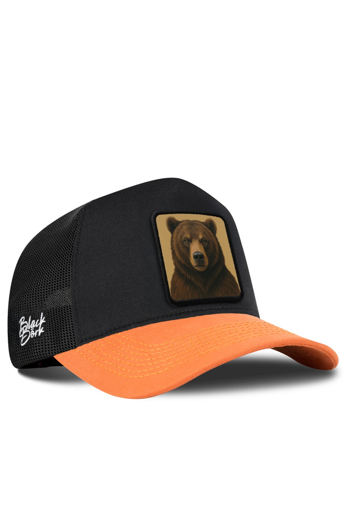 Ayı Logolu Kiremit-Siyah Trucker Şapka