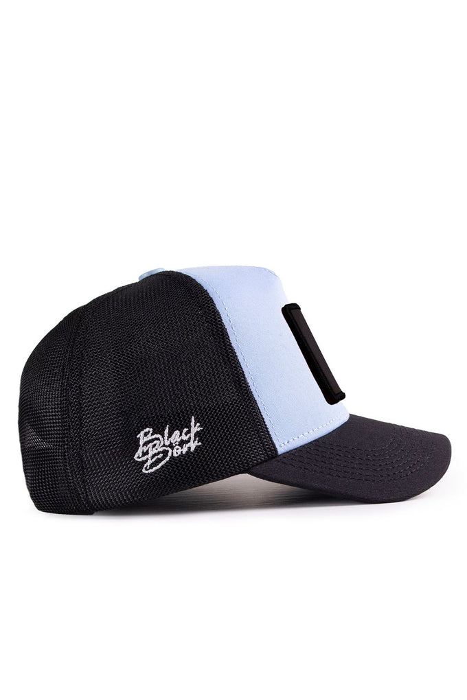 Black-Ice Blue Trucker Cap with Bear Logo