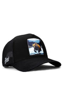 Ayı Logolu Siyah Trucker Şapka