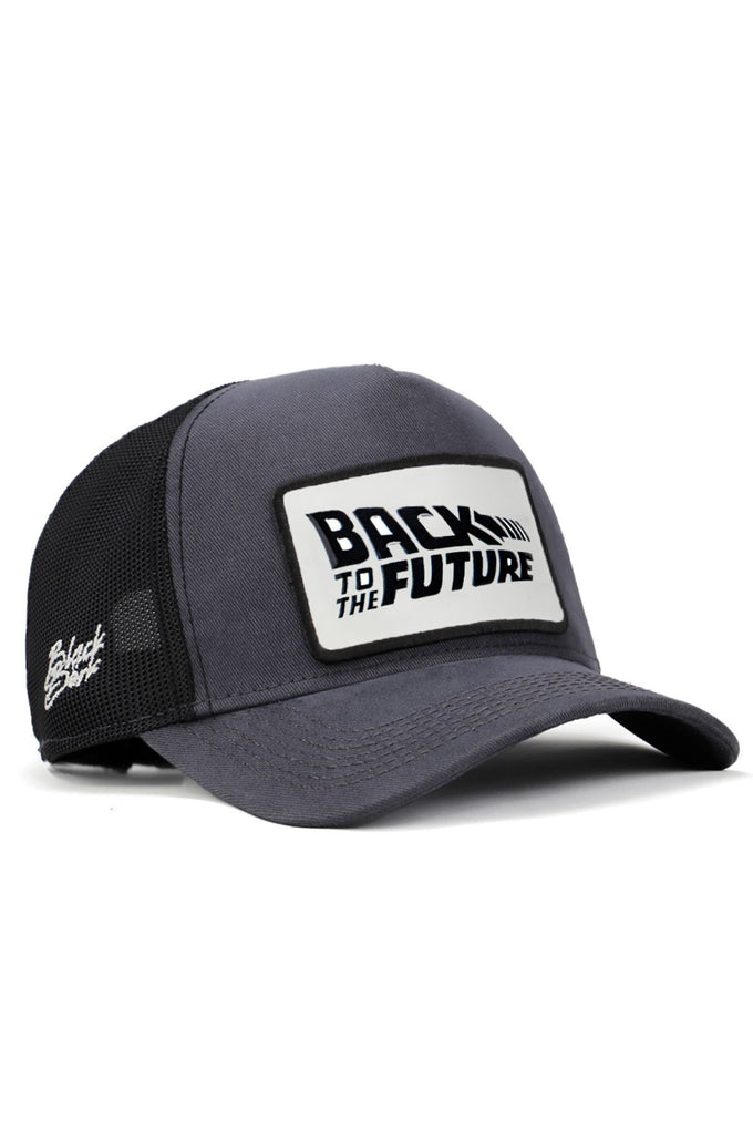 back-to-the-future-logolu-antrasit-siyah-trucker-sapka-2877 - BlackBörk TR