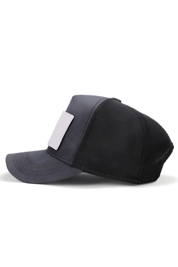 back-to-the-future-logolu-antrasit-siyah-trucker-sapka-2880 - BlackBörk TR