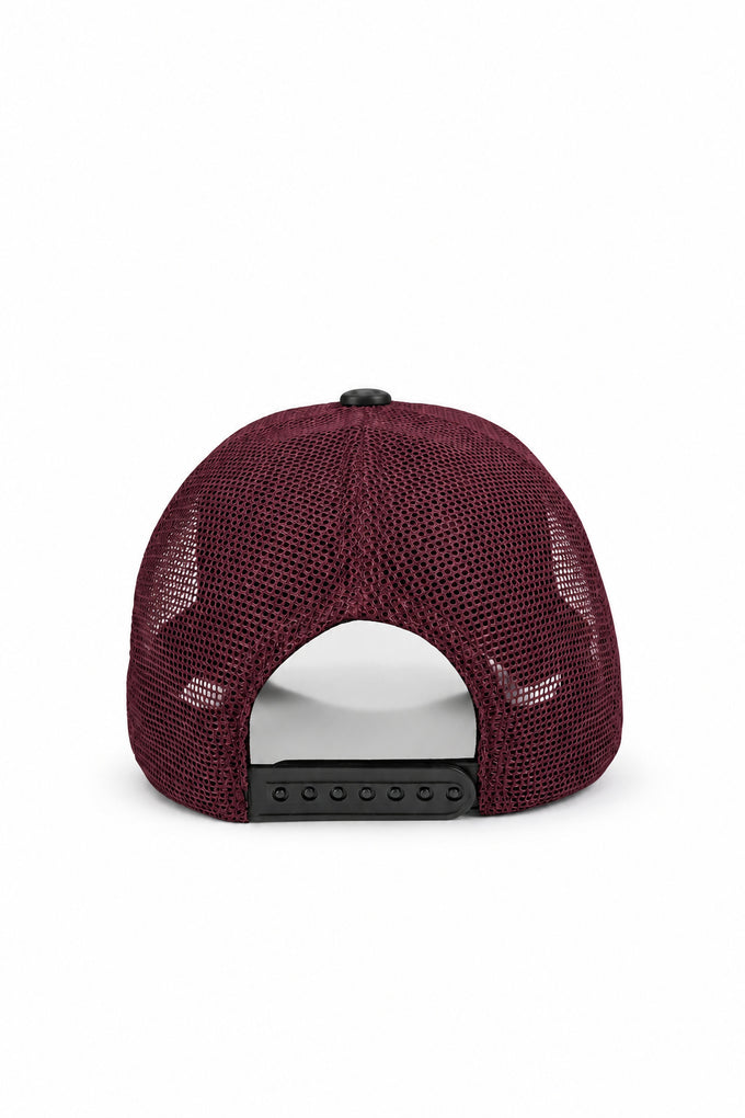 Balık Logolu Lacivert-Bordo Trucker Şapka