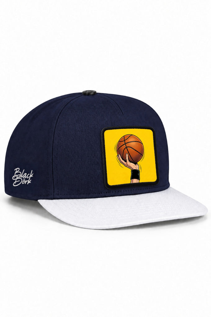 Basketbol Logolu Beyaz-Lacivert Hip Hop Şapka