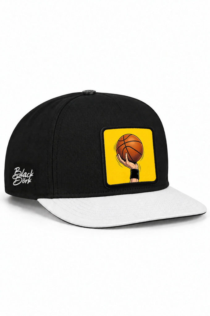 Basketbol Logolu Beyaz-Siyah Hip Hop Şapka