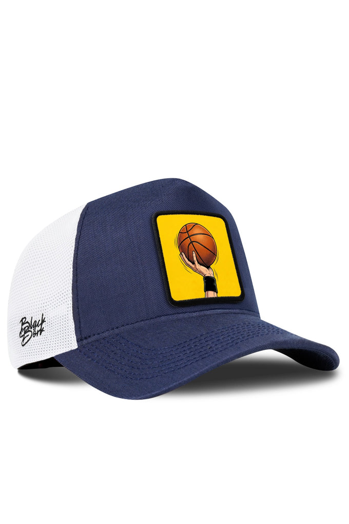 Basketbol Logolu Cordura Lacivert-Beyaz Trucker Şapka
