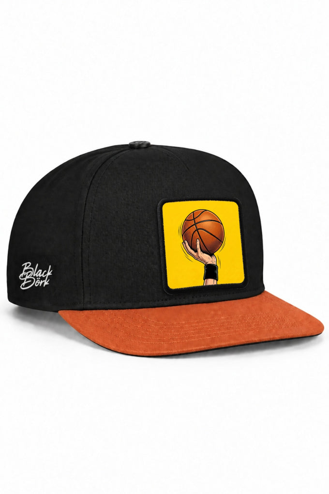 Basketbol Logolu Kiremit-Siyah Hip Hop Şapka
