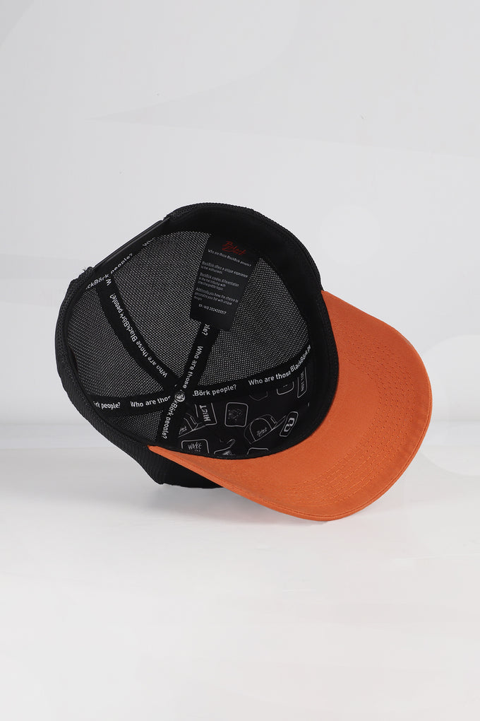 Basketbol Logolu Kiremit-Siyah Trucker Şapka