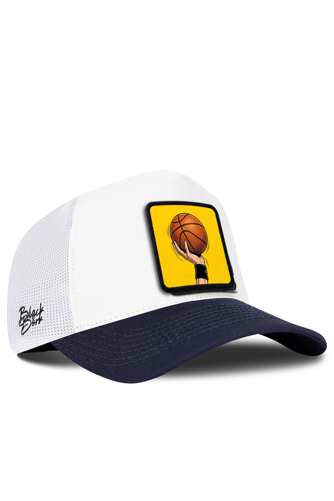 Basketbol Logolu Lacivert-Beyaz Trucker Şapka