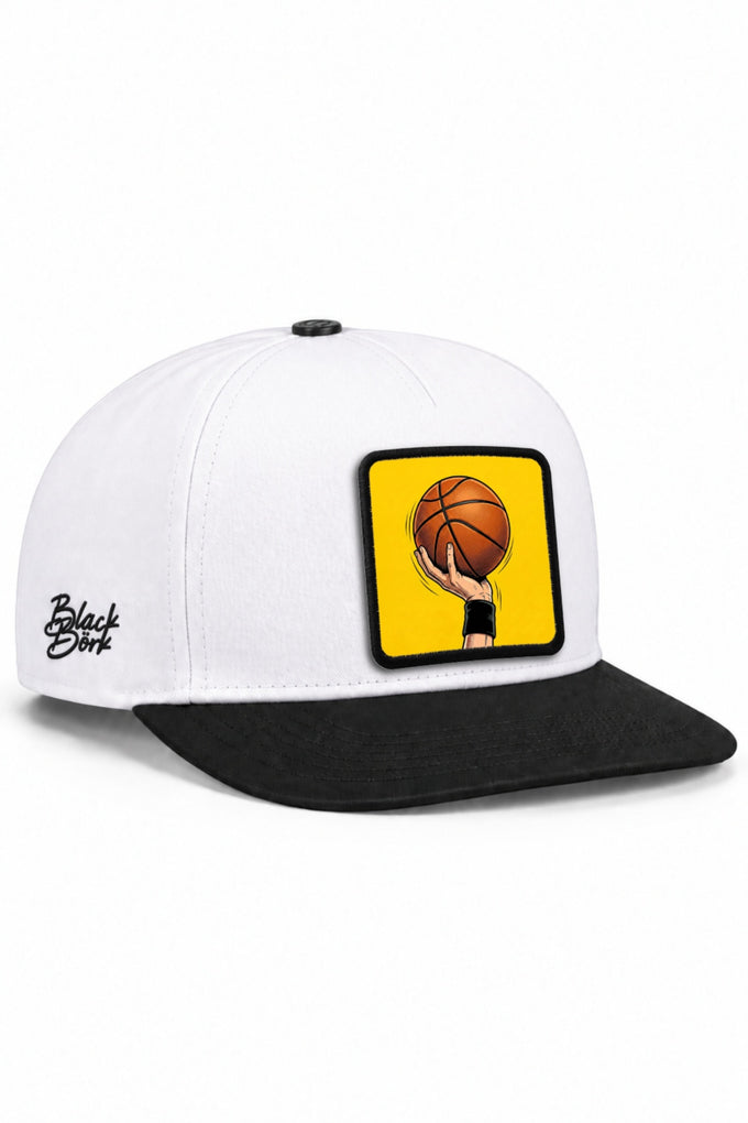 Basketbol Logolu Siyah-Beyaz Hip Hop Şapka
