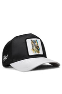Baykuş Logolu Beyaz-Siyah Trucker Şapka
