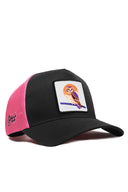 Baykuş Logolu Cordura Siyah-Pembe Trucker Şapka