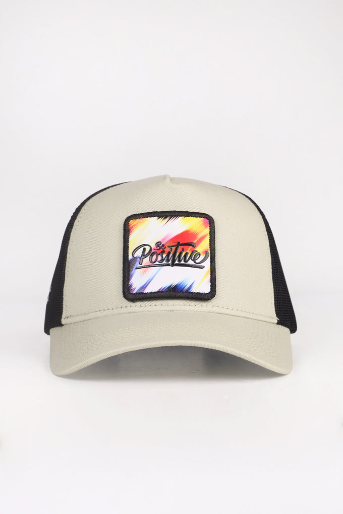 be-positive-logolu-bej-siyah-trucker-sapka-3816 - BlackBörk TR