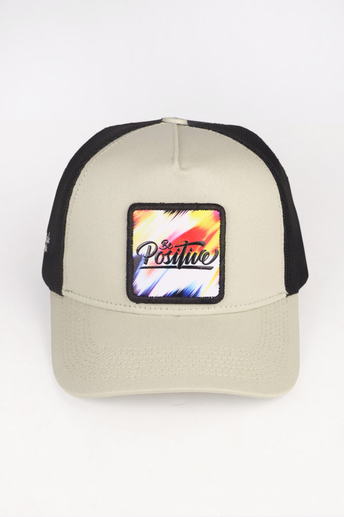 be-positive-logolu-bej-siyah-trucker-sapka-3817 - BlackBörk TR