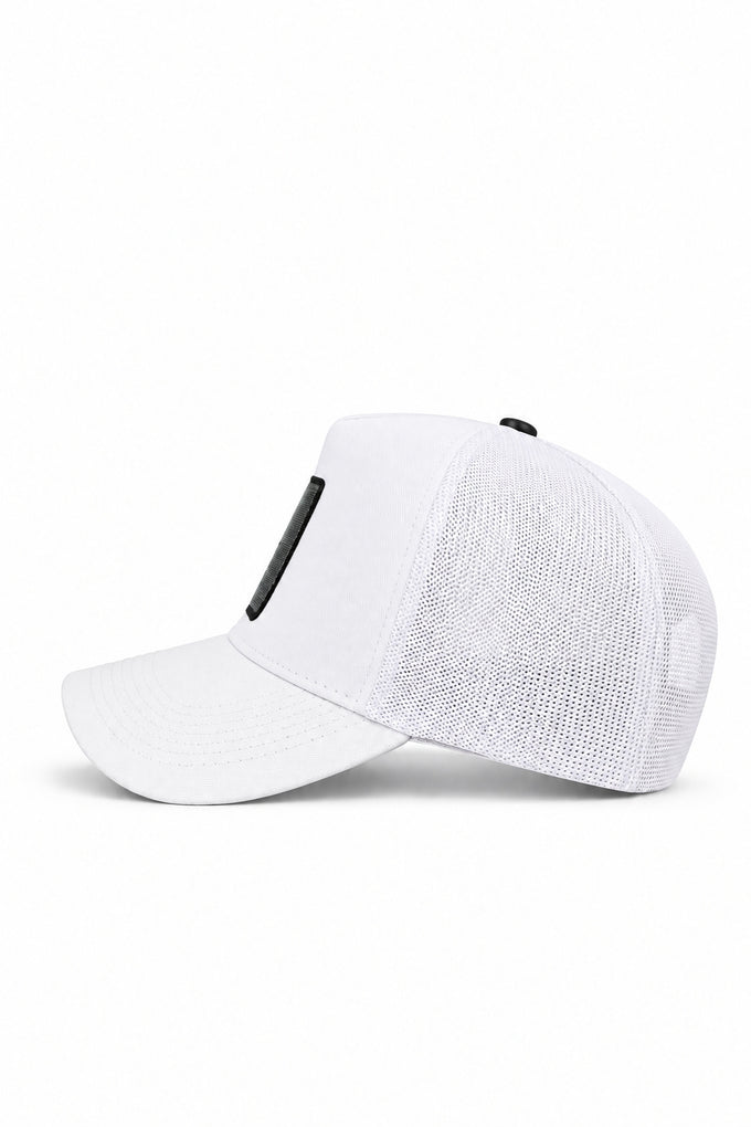 White Trucker Cap with Bengal Tiger Logo