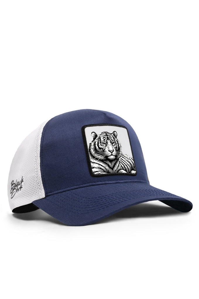 bengal-kaplan-logolu-cordura-lacivert-beyaz-trucker-sapka-4391 - BlackBörk TR
