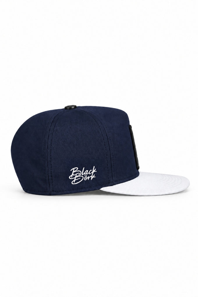 White-Navy Blue Hip Hop Cap