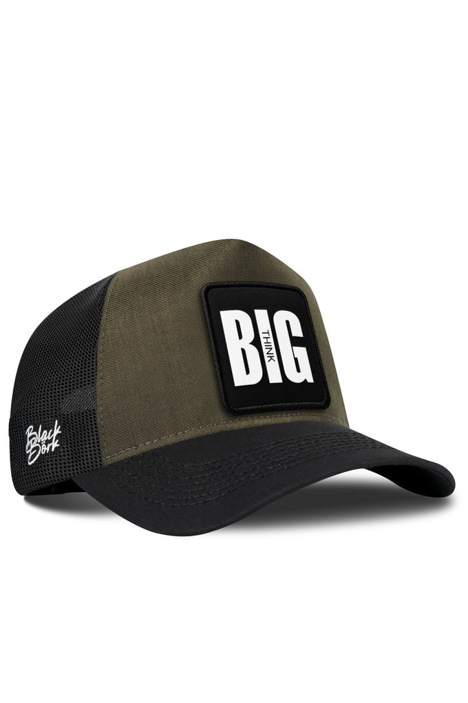 Big Think Logolu Cordura Siyah-Haki Trucker Şapka