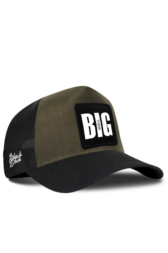 Big Think Logolu Cordura Siyah-Haki Trucker Şapka