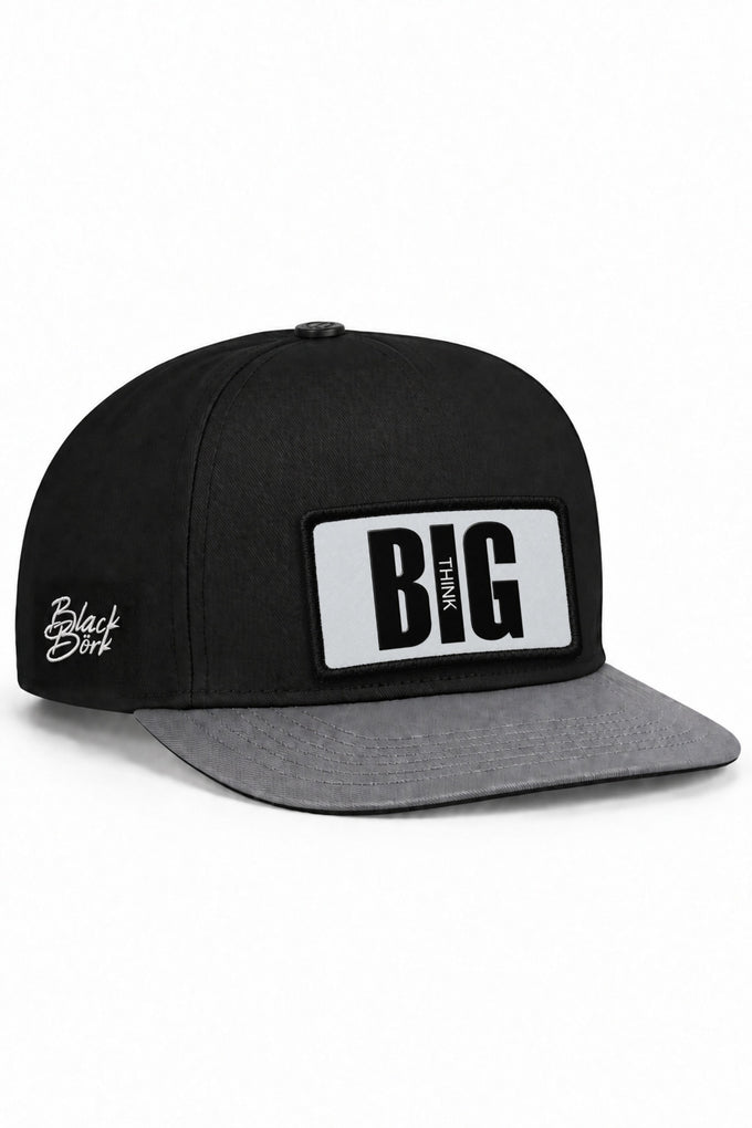 Big Think Logolu Gri-Siyah Hip Hop Şapka