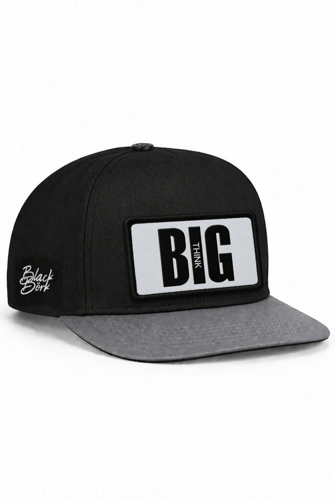 Big Think Logolu Gri-Siyah Hip Hop Şapka