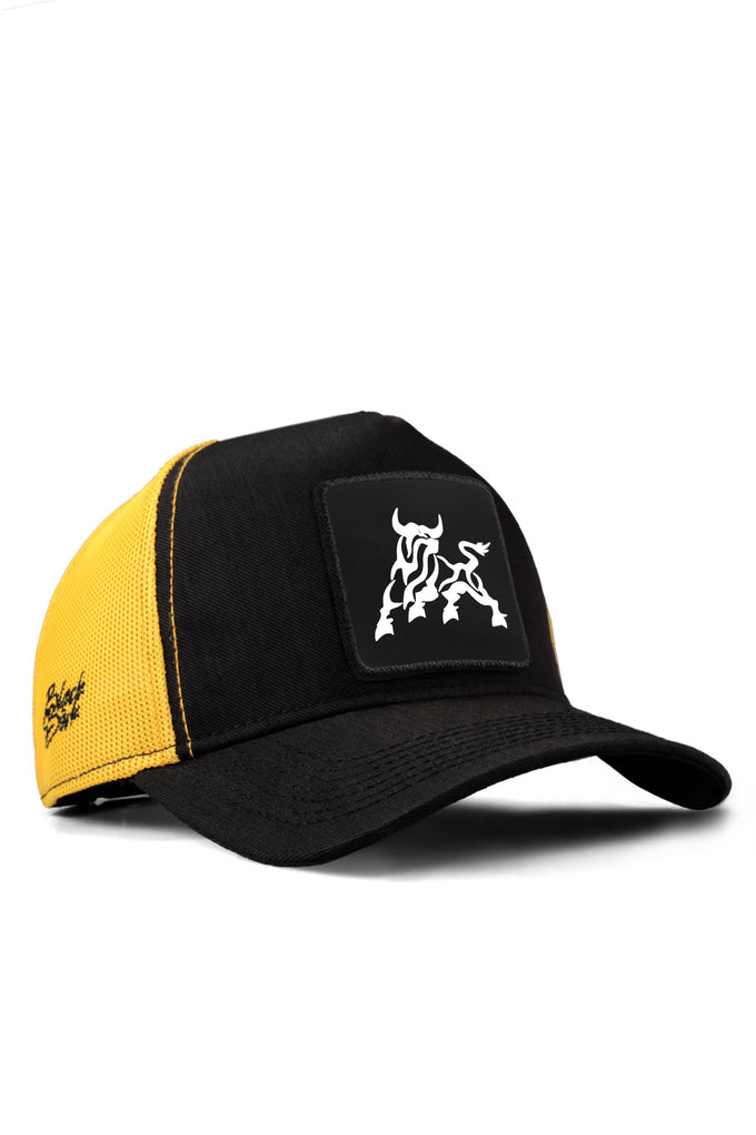 boga-logolu-cordura-siyah-sari-trucker-sapka-5687 - BlackBörk TR