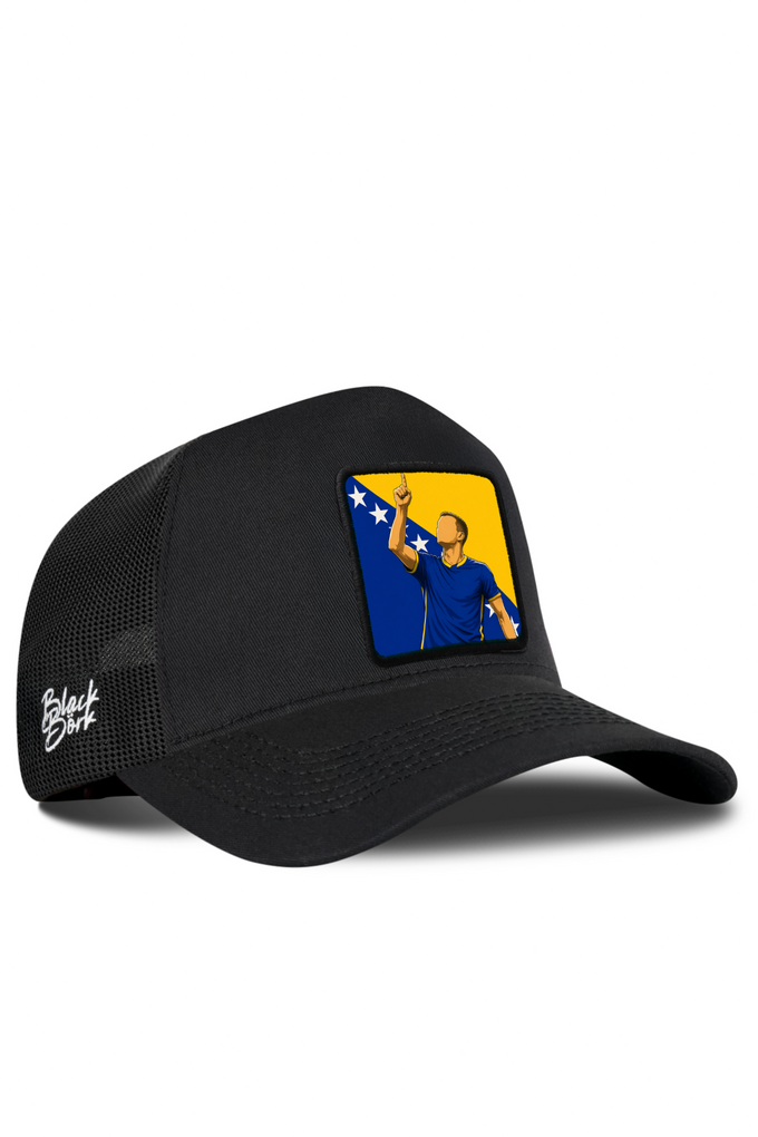 Bosna Hersek Logolu Siyah Trucker Şapka