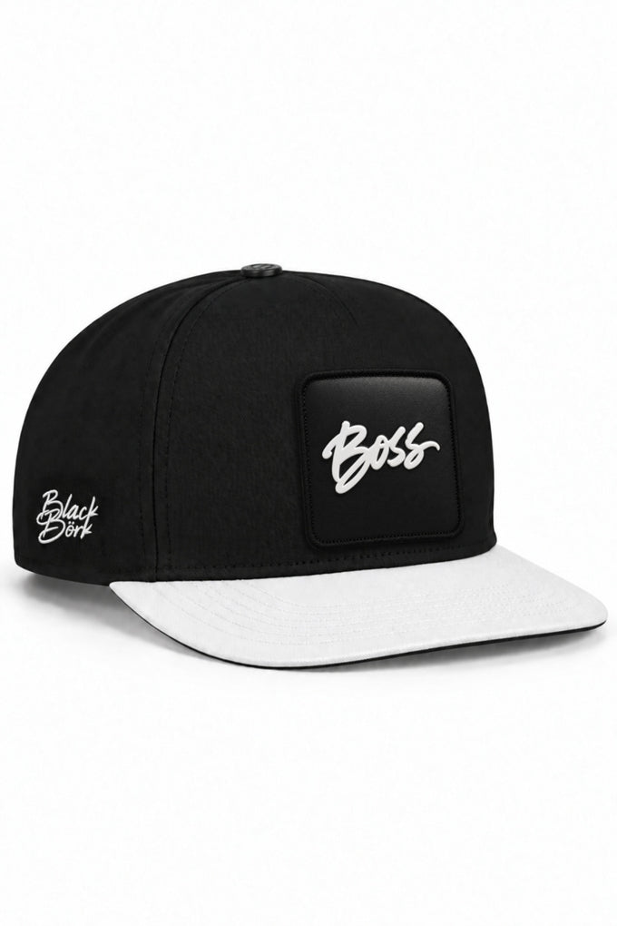Boss Logolu Beyaz-Siyah Hip Hop Şapka