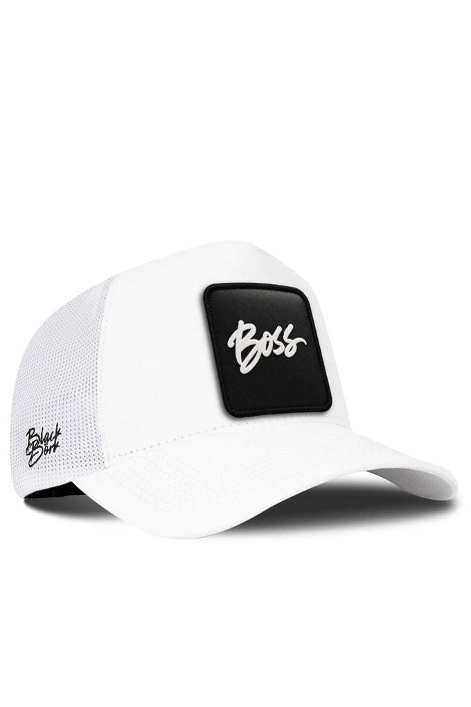 Boss Logolu Beyaz Trucker Şapka
