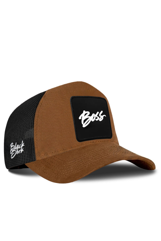 Boss Logo Camel-Black Trucker Cap