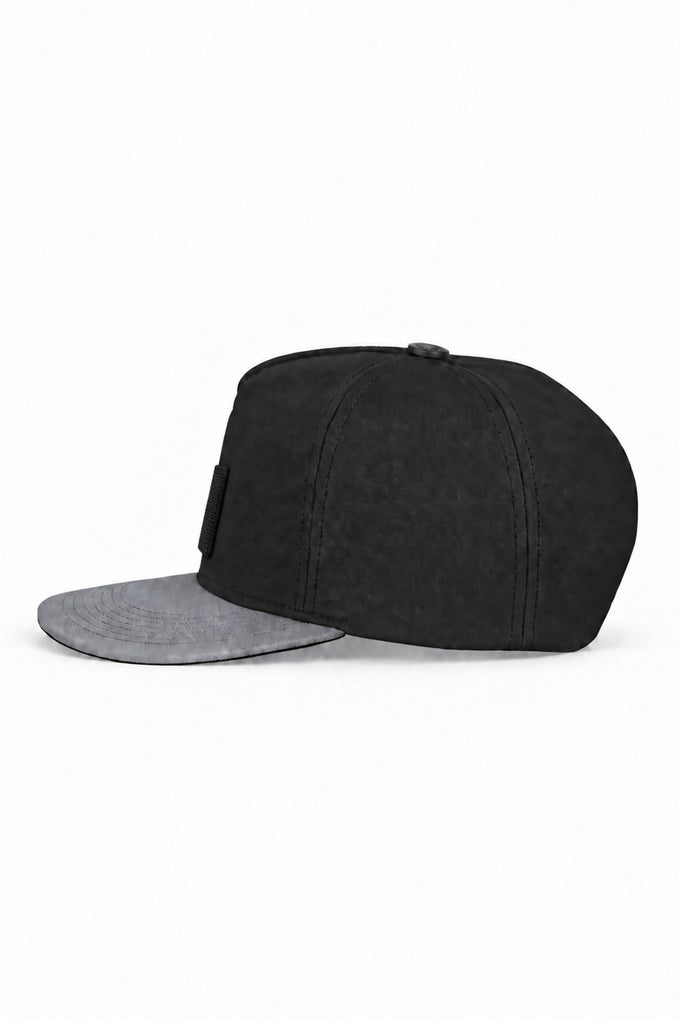 Grey-Black Hip Hop Cap with Boss Logo