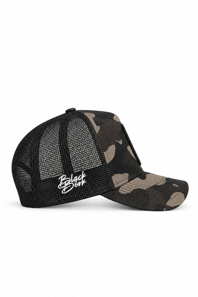 Boss Logo Camouflage - Black Trucker Cap 