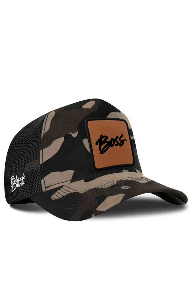 Boss Logo Camouflage - Black Trucker Cap 