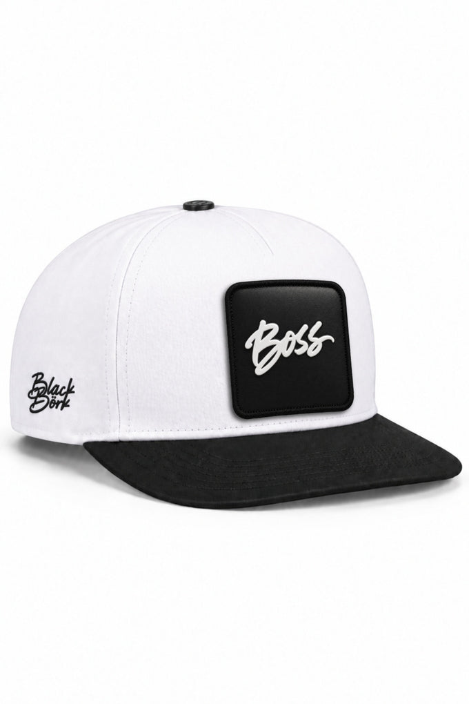 Boss Logolu Siyah-Beyaz Hip Hop Şapka