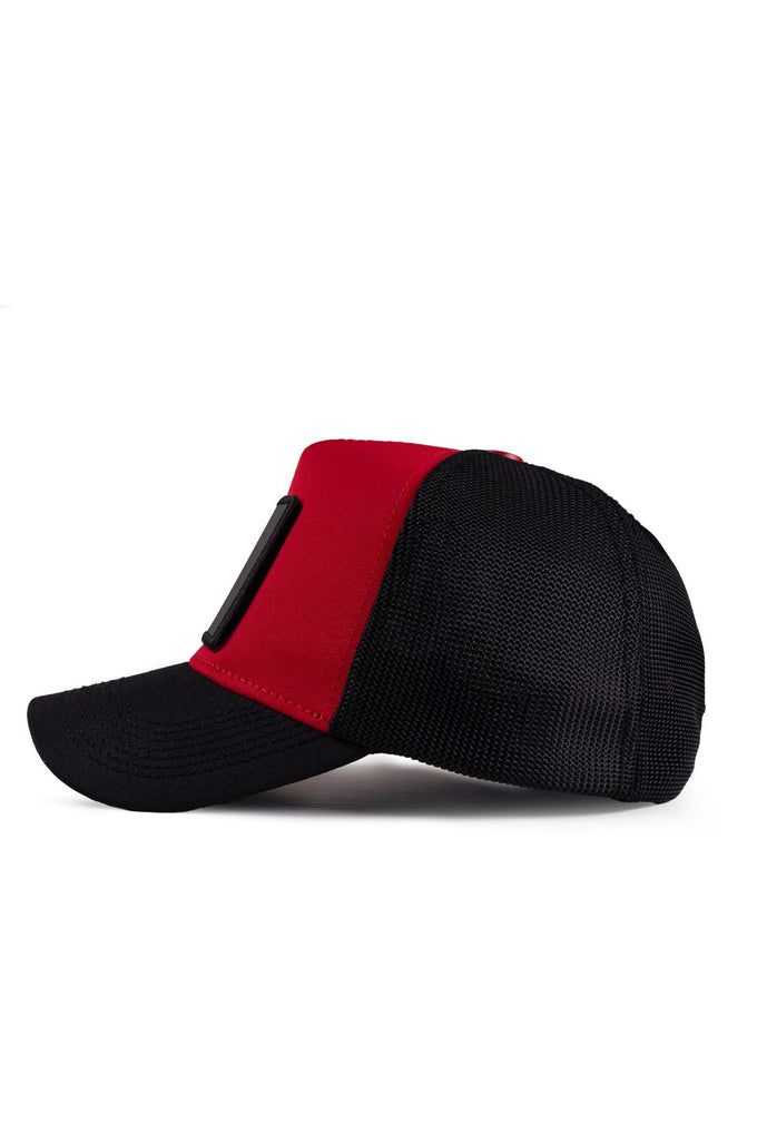 boss-logolu-siyah-kirmizi-trucker-sapka-3939 - BlackBörk TR