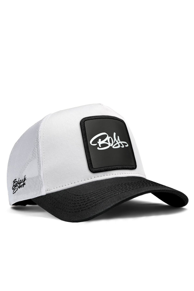 boss-logolu-unisex-siyah-siperli-beyaz-sapka-cap-2573 - BlackBörk TR